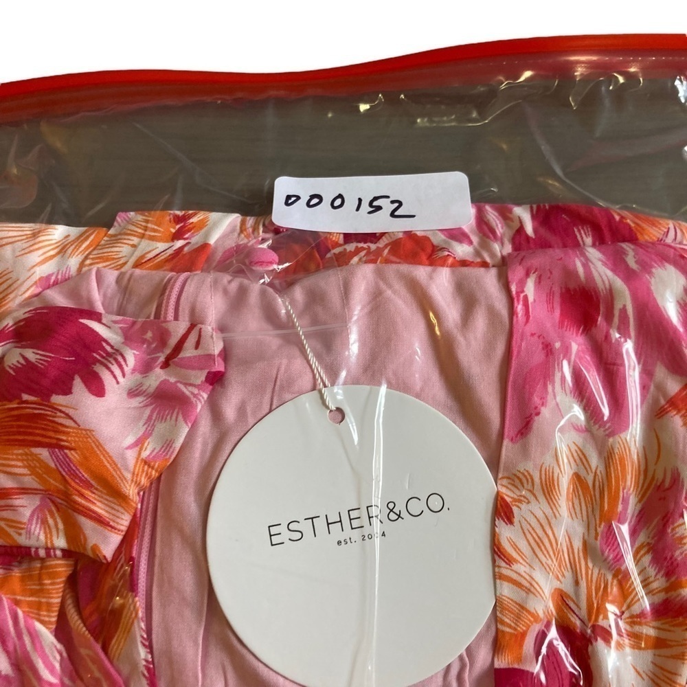 Esther & Co Mallarey Floral Midi Dress Size 6 NWT Pink Red Wedding Guest - Picture 16 of 16